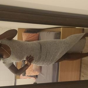 Slinky, lightweight cotton dress, grey (sweatpant) color. Can be worn both ways!